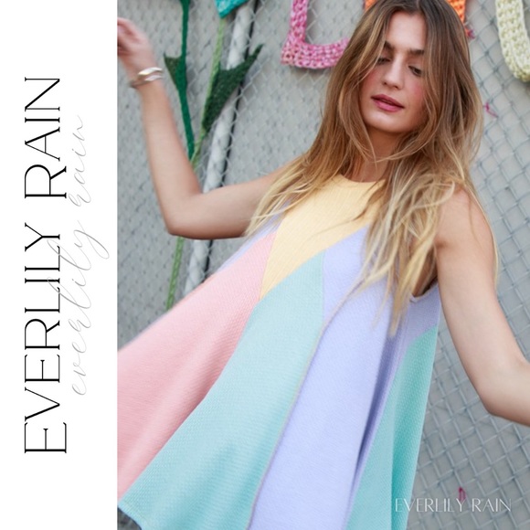 Waffle Knit Color Block Tank - Picture 8 of 14